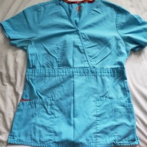 Turquoise teal dickies small scrub top